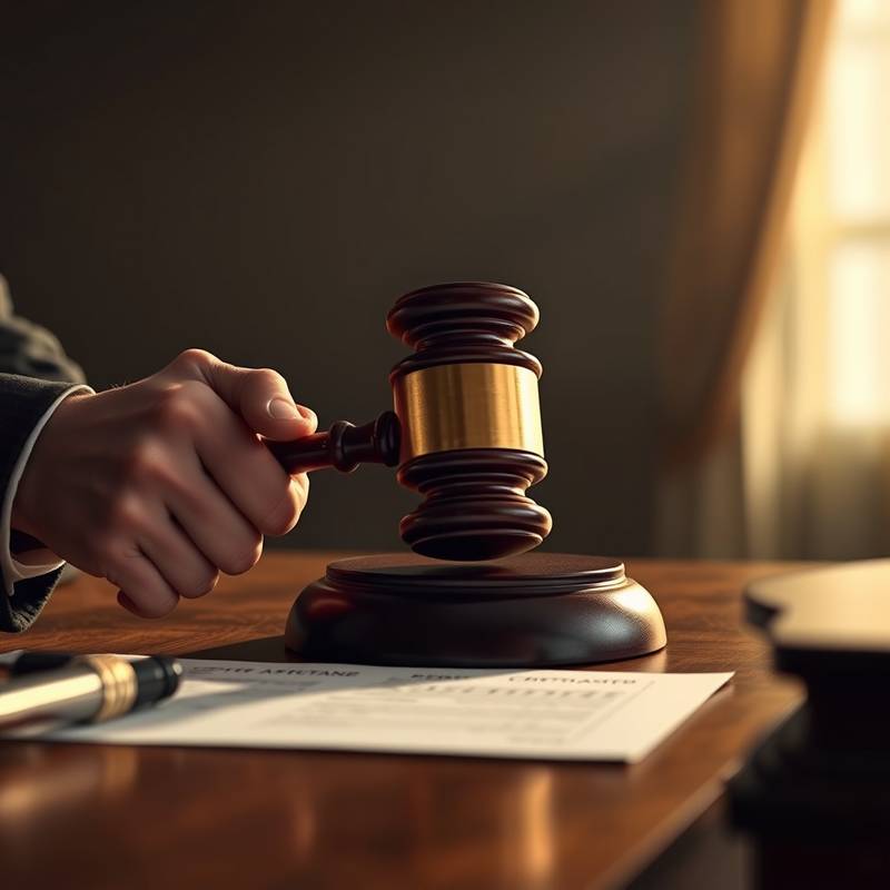 Image depicting a contract or legal agreement with a gavel on top, symbolizing the binding nature of the terms and conditions.